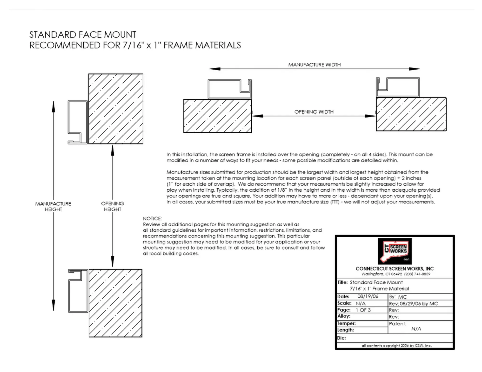 Screen panel face mounted over a porch opening